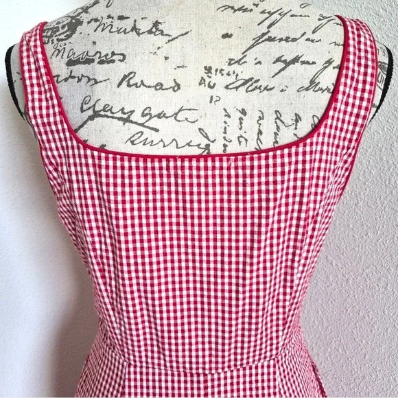 Rachel Zoe Red and White Gingham Midi Dress - Picture 12 of 15